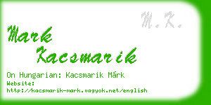 mark kacsmarik business card